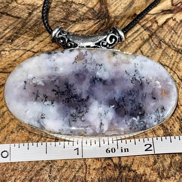 Large Sideways Dendritic Agate Pendant 1 1/2”x 2 1/2” - Picture 9 of 12